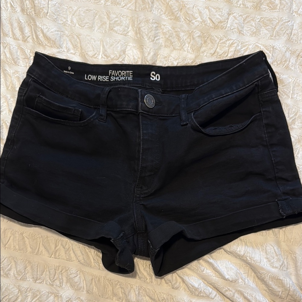 SO Black Jean Shorts Distressed Cut-Off Style